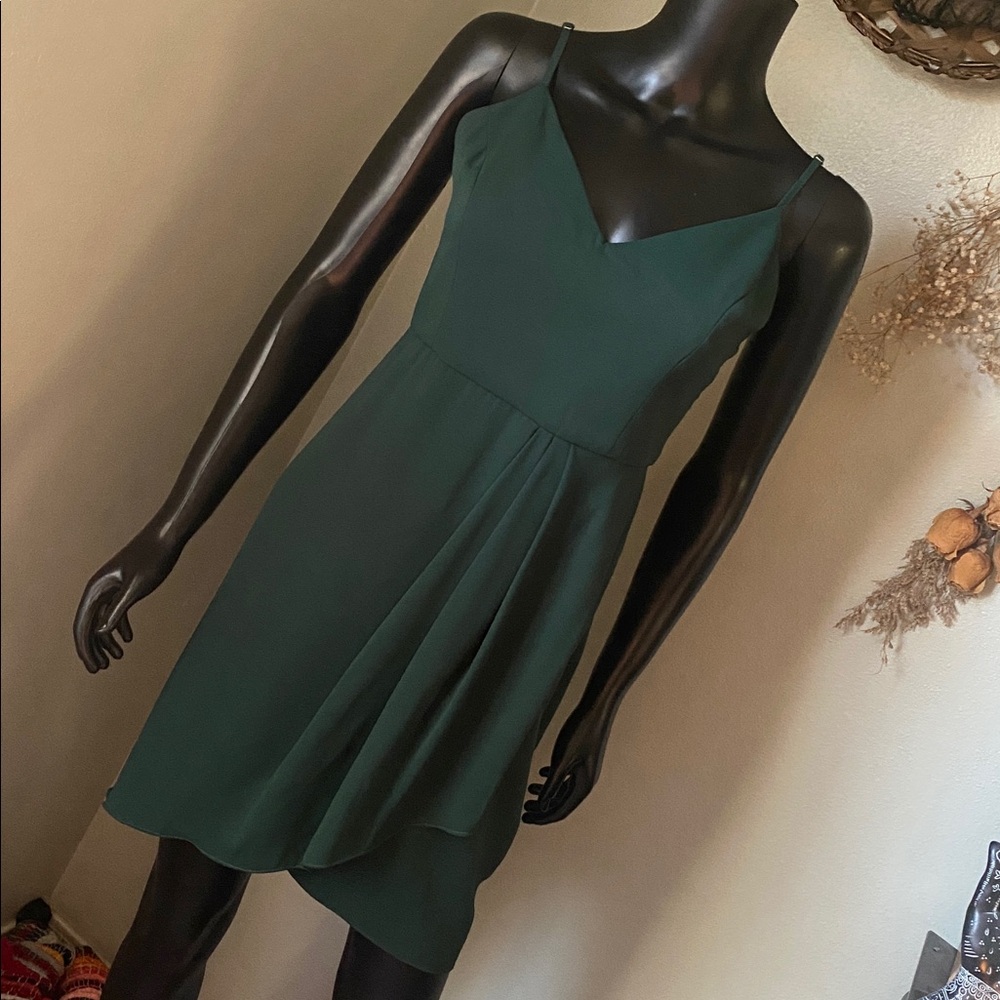 Lulu's Dark Green Asymmetrical Dress